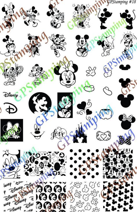 Nail Art Stamping Plate GPStamping 18 disney mickey minnie