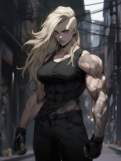 Muscle Mommy Drawing, Strong Woman Drawing Reference, Strong Muscle Women, Muscle Anime Woman, Buff Girl Art, Strong Poses Women, Strong Woman Pose Reference, Strong Woman Reference, Muscular Woman Drawing