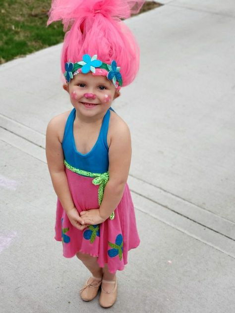 DIY Trolls Poppy costume - Halloween Trolls Toddler Costume, Diy Poppy Costume, Viva Trolls Costume, Poppy Trolls Costume, Troll Doll Costume, Poppy Halloween Costume, Trolls Costume, Troll Halloween Costume, Poppy Costume