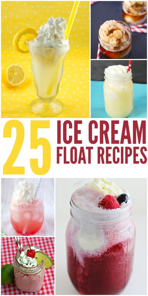 25 Ice Cream Floats To Try This Summer! Ice Cream Floats Recipes, Ice Cream Floats For Kids, Float Bar Ice Cream, Soda Floats Recipes, Ice Cream Floats Ideas, Floats Ice Cream, Ice Cream Float Recipes, Ice Cream Float, Float Recipes