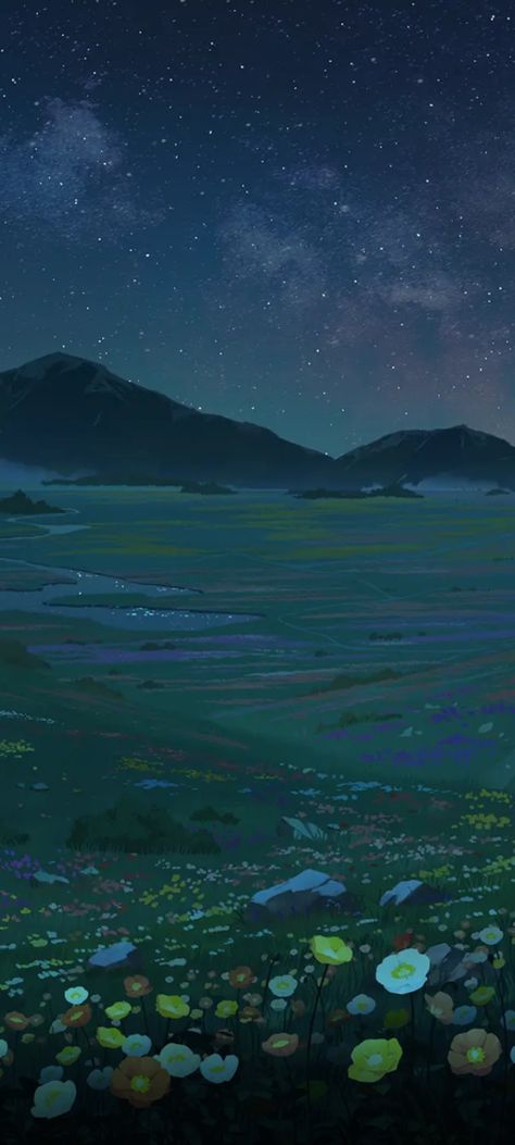 Tears Of Themis, Anime Flower, Field Wallpaper, Grass Wallpaper, Sky Anime, Pixel Art Background, Forest Background, Night Background, Night Forest