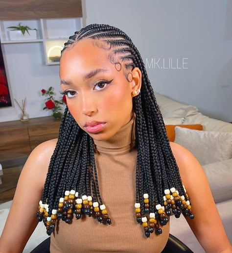 Lines And Braids Hairstyles, December Braids, Hair Styles For Braids, Styles For Braids, Quick Braid Styles, Big Cornrows Hairstyles, Afro Hairstyles Braids, Natural Cornrow Hairstyles, Big Cornrows