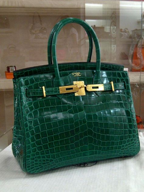 HERMES BIRKIN 30 CROCO NILO SHINY HORSE SHOE EMERALD GHW | hermes ... Shiny Horse, Green Hermes, Hermes Yellow, Sacs Tote Bags, Hermes Birkin Handbags, Birkin Handbags, Cheap Purses, Birkin 30, Hot Bags