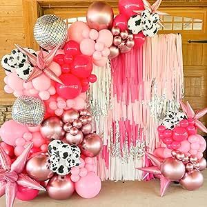 Cowgirl Balloon Garland, Space Cowgirl Party, Western Cowgirl Party, Disco Balloons, Pink Birthday Party Decorations, Cowgirl Party Decorations, Princess Balloons, Rodeo Birthday, Cowgirl Birthday Party