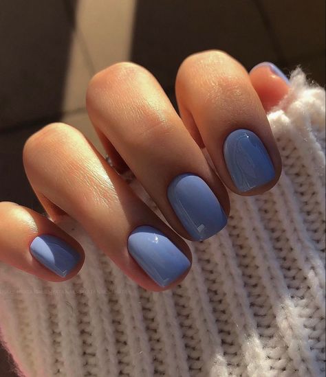 Baby Blue Nails, Casual Nails, Vacation Nails, Blue Nail, Manicure Y Pedicure, Minimalist Nails, Nail Art Inspiration, Nail Accessories, Blue Nails