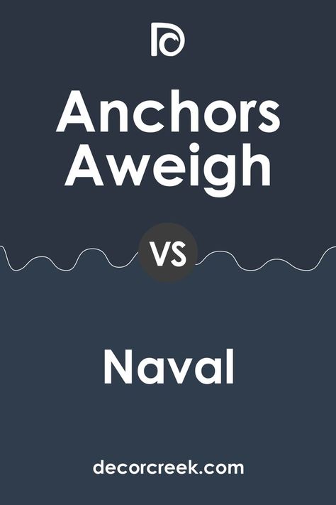 Anchors Aweigh vs. Naval by Sherwin Williams Anchors Aweigh Sherwin Williams, Sw Anchors Aweigh, Sw Naval, Picking Paint Colors, Navy Blue Kitchen, Navy Paint, Anchors Aweigh, Exterior House Color, Living Room Color Schemes