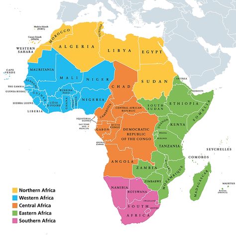 Regions Of Africa Northern Africa, The Gambia, Democratic Republic Of The Congo, Dr Congo, Africa Map, African History, African Countries, Southern Africa, Central African