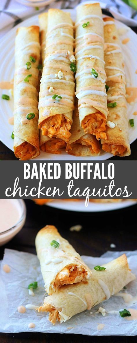 Baked Buffalo Chicken Taquitos - Life In The Lofthouse Chicken Taquitos Baked, Buffalo Chicken Taquitos, Life In The Lofthouse, Baked Buffalo Chicken, Chicken Taquitos, Health Dinner Recipes, Idee Pasto Sano, Buffalo Chicken, Easy Chicken Recipes