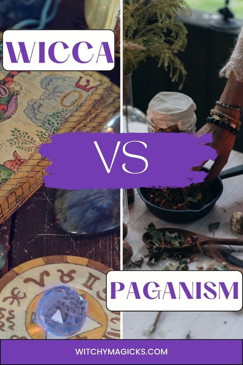 Delve into the realms of Wicca and Paganism, acknowledging their shared reverence for nature and life's cycles while recognizing the unique expressions of worship and belief within each tradition. #WitchyMagicks #WiccaPaganism #SpiritualDiversity Paganism Vs Wicca Vs Witchcraft, Types Of Paganism, What Is Wicca, Pagan Basics, Paganism For Beginners, Witchy Recipes, Witchcraft Stuff, Pagan Practices, Pagan Lifestyle