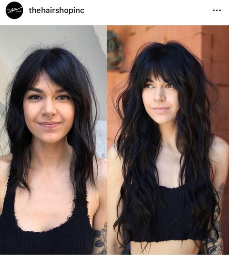 Long Shag With Side Part, Shaggy Haircuts Long Hair, Long Shag Cut With Bangs, Long Shag With Curtain Bangs, Edgy Haircuts For Long Hair, Long Shag Hairstyles, Long Shag Haircut, Look Grunge, Shag Hairstyles