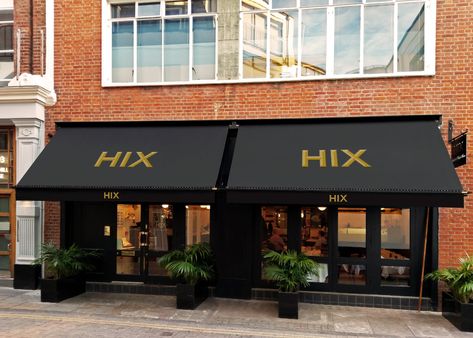 Awnings for HIX Storefront Metal Awning, Restaurants Front Design, Building Awning, Commercial Building Awnings, Business Awnings Store Fronts, Restaurant Awning Design, Restaurant Design Rustic, Shop Awning, Metal Awning