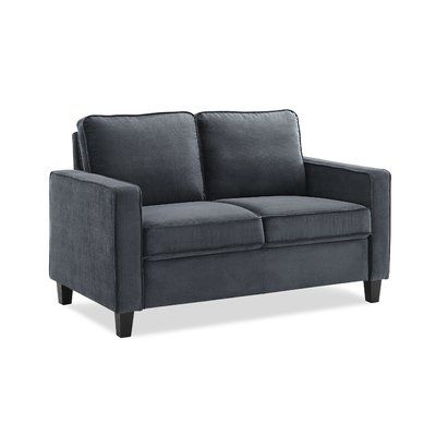 Wrought Studio Santos Loveseat Dark Gray Loveseat, Dark Gray Sofa, Contemporary Couches, 3 Piece Sofa, Gray Sofa, Space Furniture, Loveseat Sofa, Sofa Set, Mattress Furniture