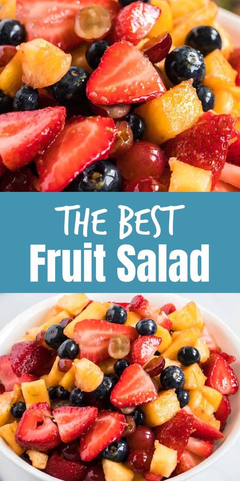 Homemade Fruit Salad, The Best Fruit Salad, Simple Fruit Salad, Strawberry Salad Recipe, Recipe With Honey, Berry Fruit Salad, Easy Fruit Salad, Easy Fruit Salad Recipes, Healthy Fruit Salad