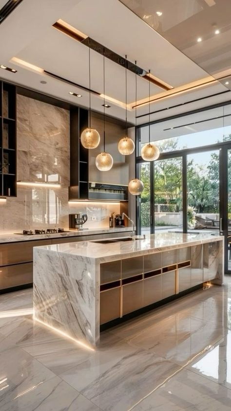 Kitchen Room Designs, Modern Kitchen Room, Luxury Houses Kitchen, Accent Wall In Kitchen, Incredible Architecture, Modern Luxury Kitchen, Elegant Kitchen Design, Dream Kitchens Design, Modern Kitchen Interiors