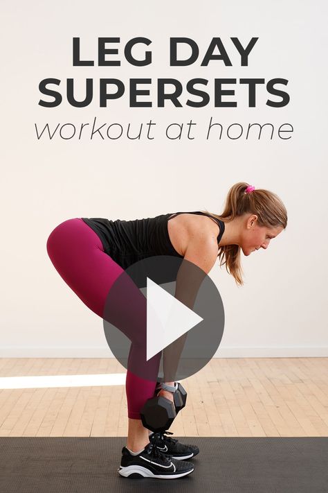 Make the most of your workout time with this efficient, muscle-building LEG SUPERSETS WORKOUT! Each circuit "supersets" a lower body strength exercise with a powerful plyometric exercise to strengthen and fatigue all your major lower body muscle groups. We'll target the thighs, quads, hamstrings and glutes -- all in under 30 minutes at home! I suggest adding this leg superset workout to your weekly fitness routine once a week. Leg Superset Workout, Supersets Workout, Leg Superset, How To Do Lunges, Superset Workout, Hamstrings And Glutes, Weekly Workout Routines, Lower Body Strength, Interval Training Workouts