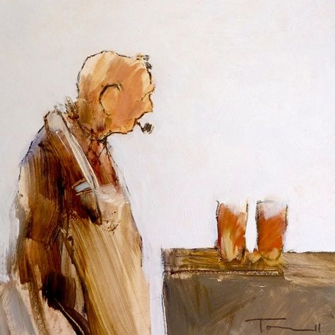 'The landlord' www.tomhomewood.com Leonid Soifertis, Tom Homewood, Minimalistic Art, Abstract Landscapes, Dog Paintings, Mark Making, Old Art, Life Drawing, Whimsical Art