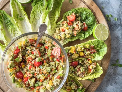 Quinoa Avocado Lettuce Wraps [Vegan, Gluten-Free] - One Green Planet Recipes With Quinoa, Avocado Lettuce Wraps, Quinoa Wraps, Dinner Avocado, Pancakes Oatmeal, Wraps Vegan, Salat Wraps, Wraps Easy, Avocado Vegan