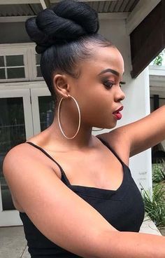 Black Hair Updo Hairstyles, Jumbo Braiding Hair, Natural Hair Bun Styles, Natural Hair Diy, Braided Bun Hairstyles, Natural Hair Updo, Hairstyles For Black Women, Braided Hairstyles For Black Women, Ponytail Styles