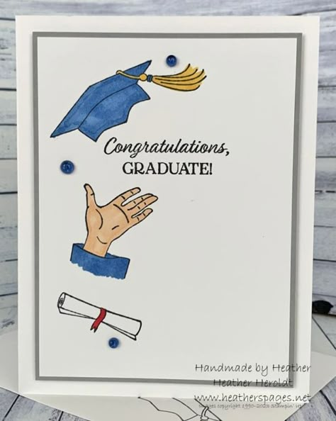 Cap & Gown by Gadabout at Splitcoaststampers Card Ideas Graduation, Stampin Up Graduation, Stampin Up Graduation Cards, Graduation Card Ideas, Gown Graduation, Graduation Book, Graduation Cards Handmade, Confirmation Cards, Art Impressions Cards