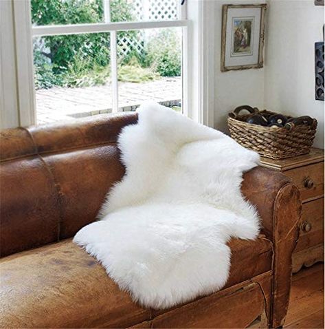 Mood Board Living Room, Sheepskin Chair, Window Cushion, White Throw Blanket, Skin Rugs, Sofa Cushions, White Carpet, White Chair, Natural Home Decor