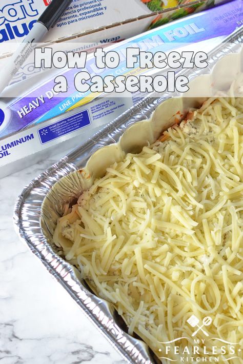 How to Freeze a Casserole from My Fearless Kitchen. Love the idea of making freezer meals, but aren't sure how to make it work? Get our best tips for freezing casseroles, and dinner will always be at your fingertips! Freezable Casseroles, Meals You Can Freeze, Freezer Casseroles, Pre Prepared Meals, Freeze Ahead Meals, Casserole To Freeze, Best Freezer Meals, Thanksgiving Leftover Recipes, Freezer Friendly Meals