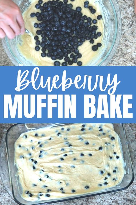 Blueberry Muffin Cake Recipe (Quick and Easy) Quick Blueberry Muffins, Frozen Blueberry Muffins, Frozen Blueberry Recipes, Easy Blueberry Desserts, Blueberry Muffin Cake, Moist Blueberry Muffins, Muffin Mix Recipe, Blueberry Lemon Cake Recipe, Basic Baking