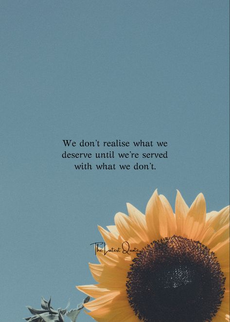 we don’t realise what we deserve until we’re served with what we don’t. #quoteoftheday #quotes #quotestoliveby #quotesaboutlife #relatable #tumblr #instagram #motivation #positive #positivevibes #motivationalquotes #selfcare #mentalwellness #mentalhealthjournal Beautiful Day Quotes Positivity Good Vibes, Happy Quotes Positive Good Vibes, Quote Of The Day Positive, Quotes Positive Good Vibes, Beautiful Day Quotes, Sticky Notes Quotes, Change Your Life Quotes, Love Captions, Too Late Quotes