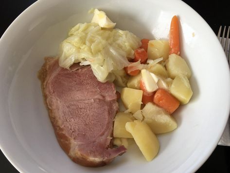 Boiled Ham Dinner, Boiled Dinner Recipe, Ham Dinners, Easy Irish Recipes, Picnic Ham, Ham Dinner Recipes, Pork Picnic, Ham And Cabbage, Main Meal Ideas