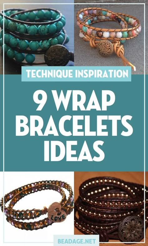 Diy Jewelry Making Ideas, Leather Bracelet Tutorial, Jewelry Making Ideas, Wrap Bracelet Tutorial, Handcrafted Beaded Jewelry, Diy Jewelry Making Tutorials, Diy Leather Bracelet, Bracelets Ideas, Bijoux Fil Aluminium