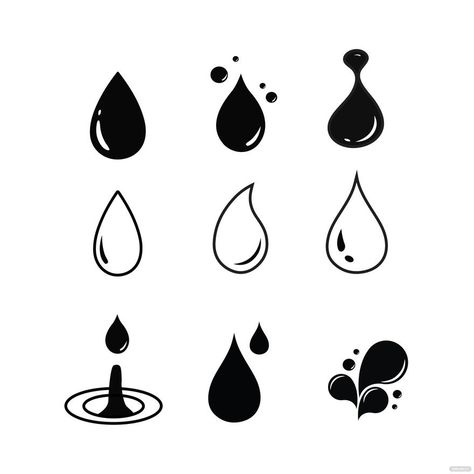 Water Drop Drawing, Water Drop Vector, Black And White Bee, Deer Vector, Eagle Vector, Image Graphic, Pumpkin Vector, Black And White Birds, Black And White Leaves