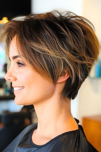 Haircut Ideas Brown Hair, Haircuts Women, Haircuts To Try, Medium Shag Haircuts, Hair Dye Ideas, Hairstyle Short, Everyday Hair, Short Grey Hair, Short Layered