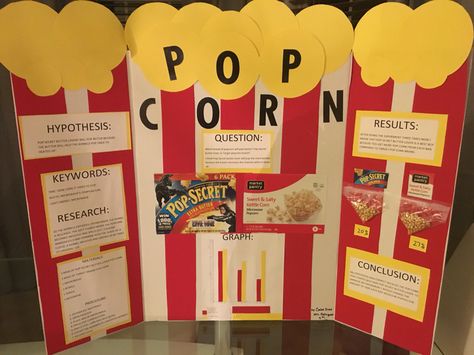 5th grade popcorn science fair project Popcorn Science Project, Popcorn Science Fair Project, Popcorn Science, Kids Science Fair Projects, Easy Science Fair Projects, Elementary Science Fair Projects, Science Fair Board, Science Fair Projects Boards, Cool Science Fair Projects