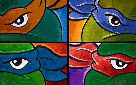 Ninja Turtles Canvas Painting, Turtle Canvas Painting, Ninja Turtle Room, Ninja Turtle Drawing, Michelangelo Paintings, Canvas Art Ideas, Art Ideas For Teens, Ninja Turtle Birthday, Turtle Birthday