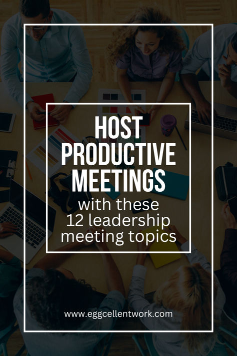 Did you know? Those in leadership roles attend at least 12 meetings a week. Moreover, it was reported by Zippia that workers waste about 31 hours every month in meetings that don’t achieve much.  So if you’re tired of sitting at a leadership meeting that’s going nowhere, it’s high time you take charge. To help you with that, I’m going to give you 12 effective leadership meeting topics for impactful discussions. Corporate Girl, Career Motivation, Going Nowhere, Effective Leadership, Work Skills, Work Meeting, Discussion Topics, Office Meeting, Leadership Roles