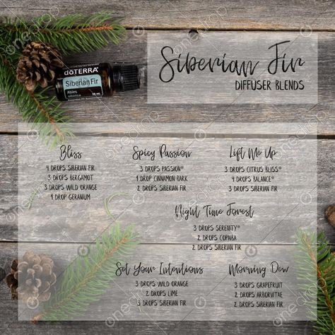 Doterra Siberian Fir Diffuser Blends, Diffuser Blends With Malama, Shinrin Yoku Diffuser Blend, Siberian Fir Doterra, Siberian Fir Diffuser Blends, Fur Oil, Diy Nail Art Tools, Doterra Diffuser, Siberian Fir