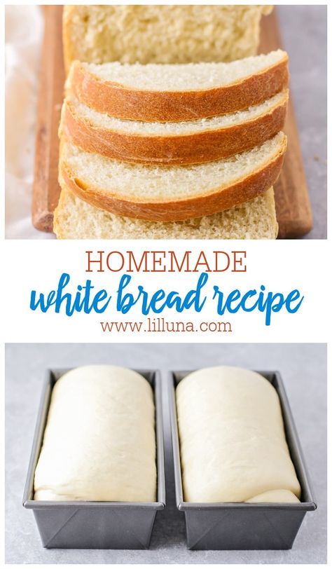 This simple White Bread is perfect for both the bread novice and pro baker. It's tender, delicious, and SO easy! #homemadebread #whitebread #bread #breadrecipe Loaf Of White Bread, Plain White Bread Recipe, Moist White Bread Recipe, Homemade Yeast Bread Recipes Easy, White Bread Recipe Homemade One Loaf, Best Homemade White Bread, White Yeast Bread, Soft White Bread Recipe Homemade, Large Batch Bread Recipes