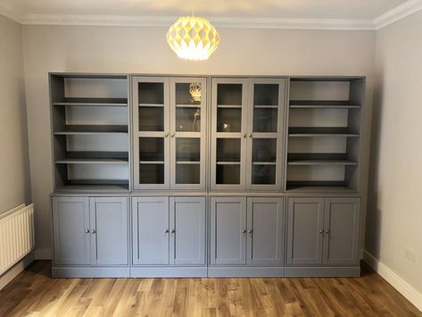 Bookcase Cabinet Wall Units, Dining Room Units Storage, Ikea Havsta Built In, Ikea Havsta Dining Room, Wall Cupboards Living Room, Havsta Ikea Living Room, Display Units Living Room, Havsta Ikea Ideas, Living Room Cabinet Ideas