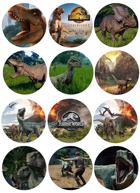 Kits imprimibles gratis : Toppers Jurassic World Imprimibles Jurassic Park, Edible Cake Images, Dinosaur Cupcake, Cupcake Png, Dinosaur Cupcakes, Lego Jurassic, Cupcake Images, Lego Jurassic World, Dinosaur Themed Birthday Party