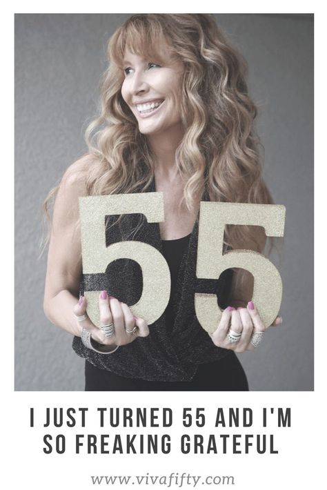 Turning 55 should be cause for celebration. At this age many of us have friends that are gone to soon or are battling deadly diseases. Here is why I´m super grateful to be turning 55! #over50 #over40 #midlife #birthday #yoga 55th Birthday Party Ideas, Turning 40, 55th Birthday, Midlife Women, 50 And Fabulous, Gone Too Soon, Birthday Pictures, Aging Beautifully, Healthy Aging