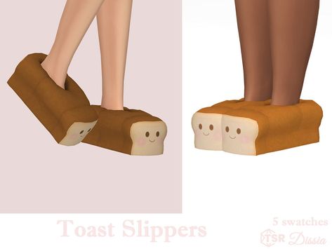 The Sims Resource - Toast Slippers Slippers Sims 4 Cc, Sims 4 Shoe Cc, Moon Accessories, Sims 4 Cc Download, Cc Sims4, Cc Shoes, Sims 4 Cc Shoes, Toast Bread, Sims 4 Body Mods