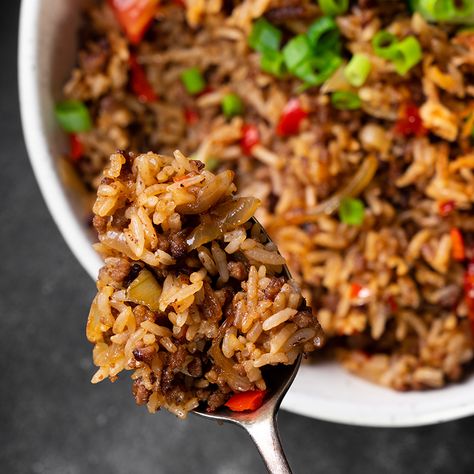 Beef Nasi Goreng - Marion's Kitchen Marions Kitchen Recipes Beef, Indian Minced Beef Recipes, Marion Kitchen Recipes, Marions Kitchen Recipes, Marion Gasby, Marion Grasby Recipes, Balinese Recipes, Nasi Goreng Recipe, Resep Sushi