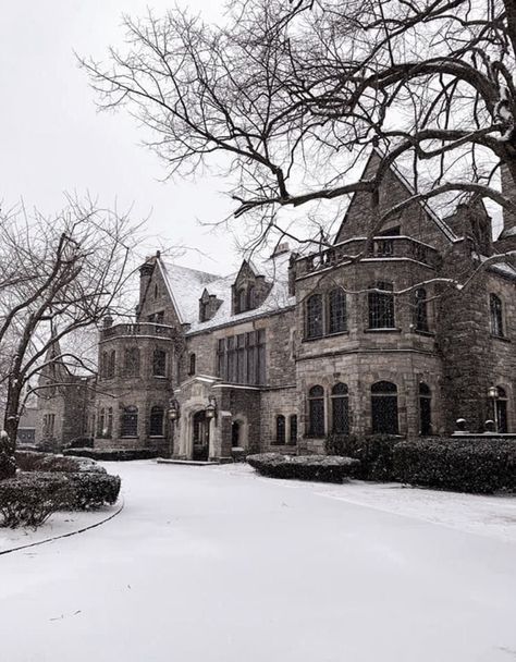 Castle Homes Modern, Old Manor Aesthetic, Victorian Mansion Aesthetic, Old Mansion Aesthetic, Winter Mansion, Ronan Markov, Magical Mansion, Manor Exterior, Mila Mikhailov