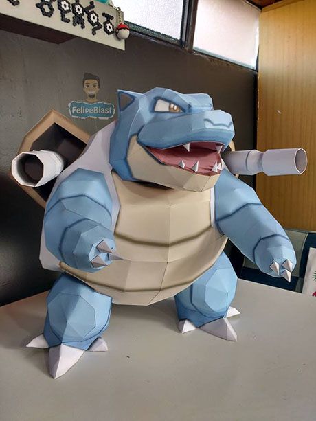 Paperized: Pokemon: Blastoise Papercraft Pokemon Valentines Box, Pokemon Papercraft, Papercraft Pokemon, Pokemon Blastoise, Pokemon Valentine, Pokemon Room, 3d Pokemon, Pokemon Diy, Pokemon Craft