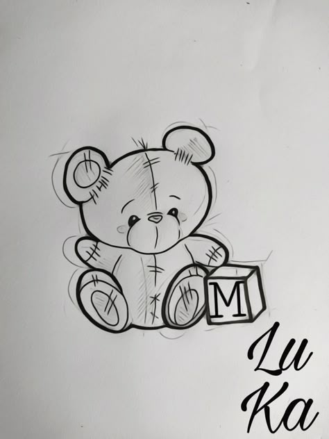 Bear With Crown Tattoo, Teddy Bear Tattoo For Men, Baby Bear Tattoo Ideas For Women, Teddy Bear Tattoo Stencil, Teddy Bear Outline Tattoo, Teddy Bear Tattoo Ideas For Women, Bear Tattoo Stencil, Tiny Teddy Bear Tattoo, Cute Teddy Bear Tattoo