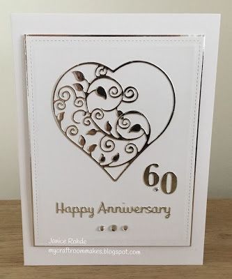 My Craft Room Makes: A 'Clean and Simple' Diamond Wedding Anniversary Card 70th Anniversary Cards Handmade, Diamond Wedding Cards To Make, Clean And Simple Wedding Cards, Diamond Wedding Anniversary Cards To Make, Pearl Wedding Anniversary Cards, 60 Anniversary Cards Handmade, 60th Anniversary Card Ideas, Stampin Up 60th Wedding Anniversary Cards, 70th Anniversary Cards