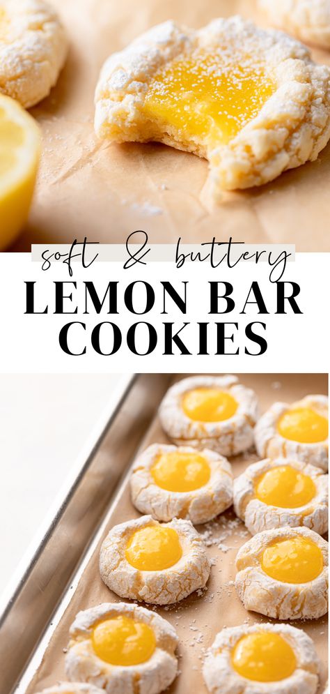 Cream Cheese Cookie Dough, Cambrea Bakes, Tart Lemon Curd, Cream Cheese Cookie, Lemon Bar Cookies, Classic Lemon Bars, Lemon Bar, Lemon Curd Recipe, Lemon Sugar Cookies