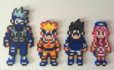 Kakashi Hatake Naruto, Kandi Cuff Patterns, Hama Art, Perler Designs, Grid Art, Naruto Sakura, Naruto Team 7, Sasuke Uchiha Sakura Haruno, Easy Perler Bead Patterns