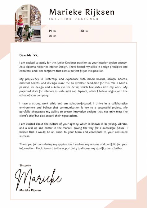 Interior Design Cover Letter, Interior Design Job, Clean Resume Design, Perfect Cover Letter, Job Letter, Wfh Job, Interior Design Jobs, Cover Letter Design, Cover Letter Tips