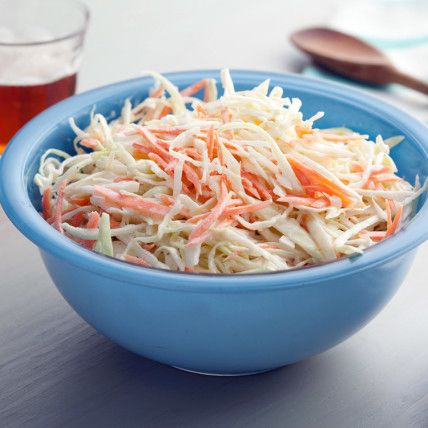 Creamy Cole Slaw by Bobby Flay Creamy Cole Slaw Recipe, Creamy Cole Slaw, Bobby Flay Recipes, Cookout Sides, Creamy Coleslaw, Cole Slaw, Vegetarian Cabbage, Slaw Recipes, Bobby Flay