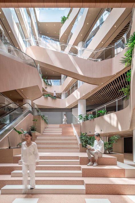 Gallery of Shanghai Kailong Jiajie Plaza Transformation / AIM Architecture - 4 Atrium Design, Galleries Architecture, Stairs Architecture, Interior Stairs, Space Architecture, Inspiring Spaces, Architecture Photo, Staircase Design, Local Design